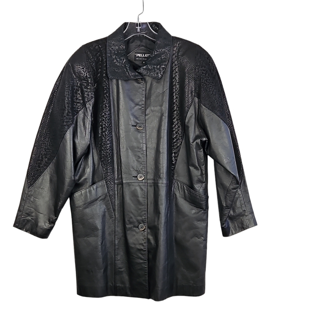 Vintage Pelle New York Milano Black Leather Jacket Women's Small